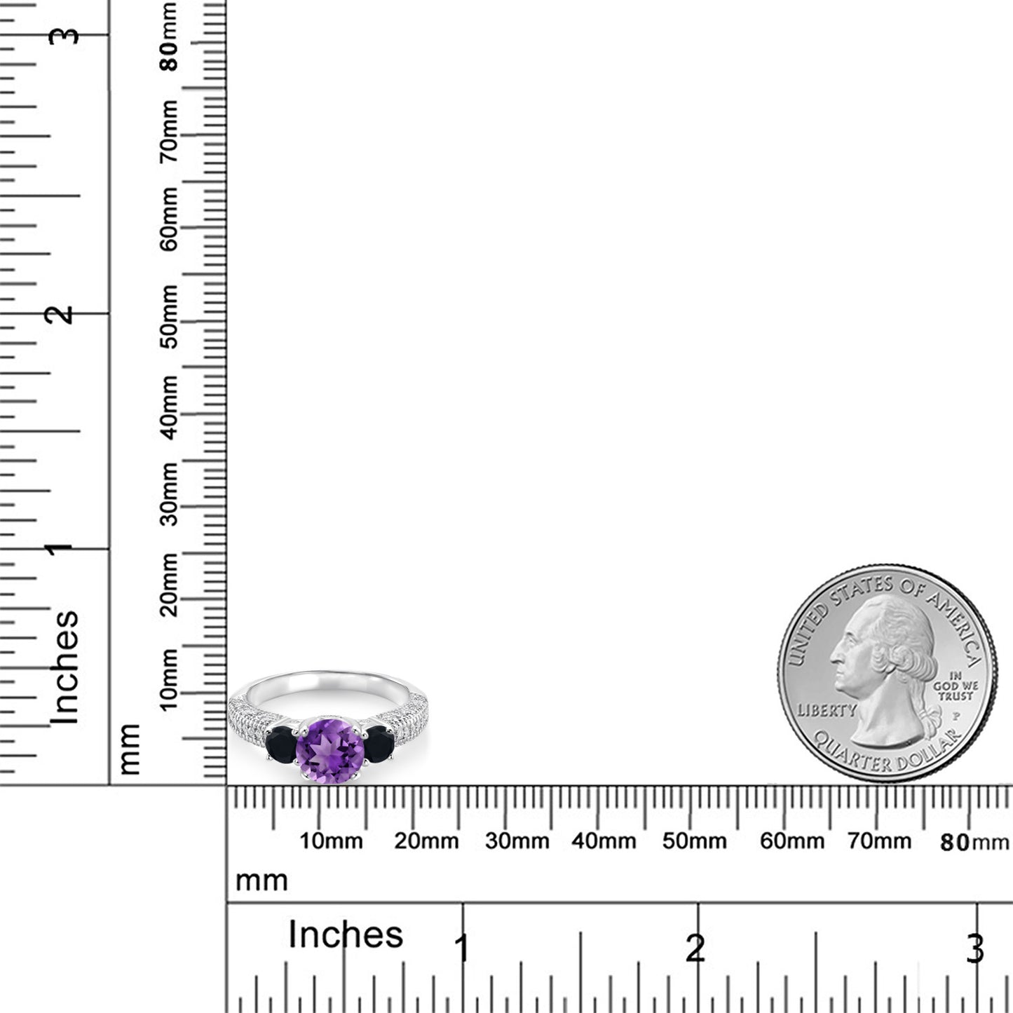 1.72カラット  天然 アメジスト リング 指輪  天然 オニキス シルバー925  2月 誕生石