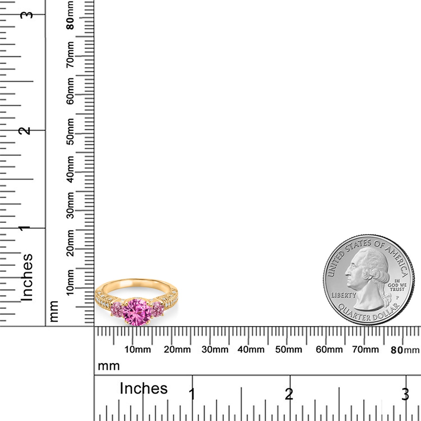 2.24カラット  シンセティック ピンクサファイア リング 指輪  ラボグロウン ピンクダイヤモンド シルバー925 18金 イエローゴールド 加工  9月 誕生石