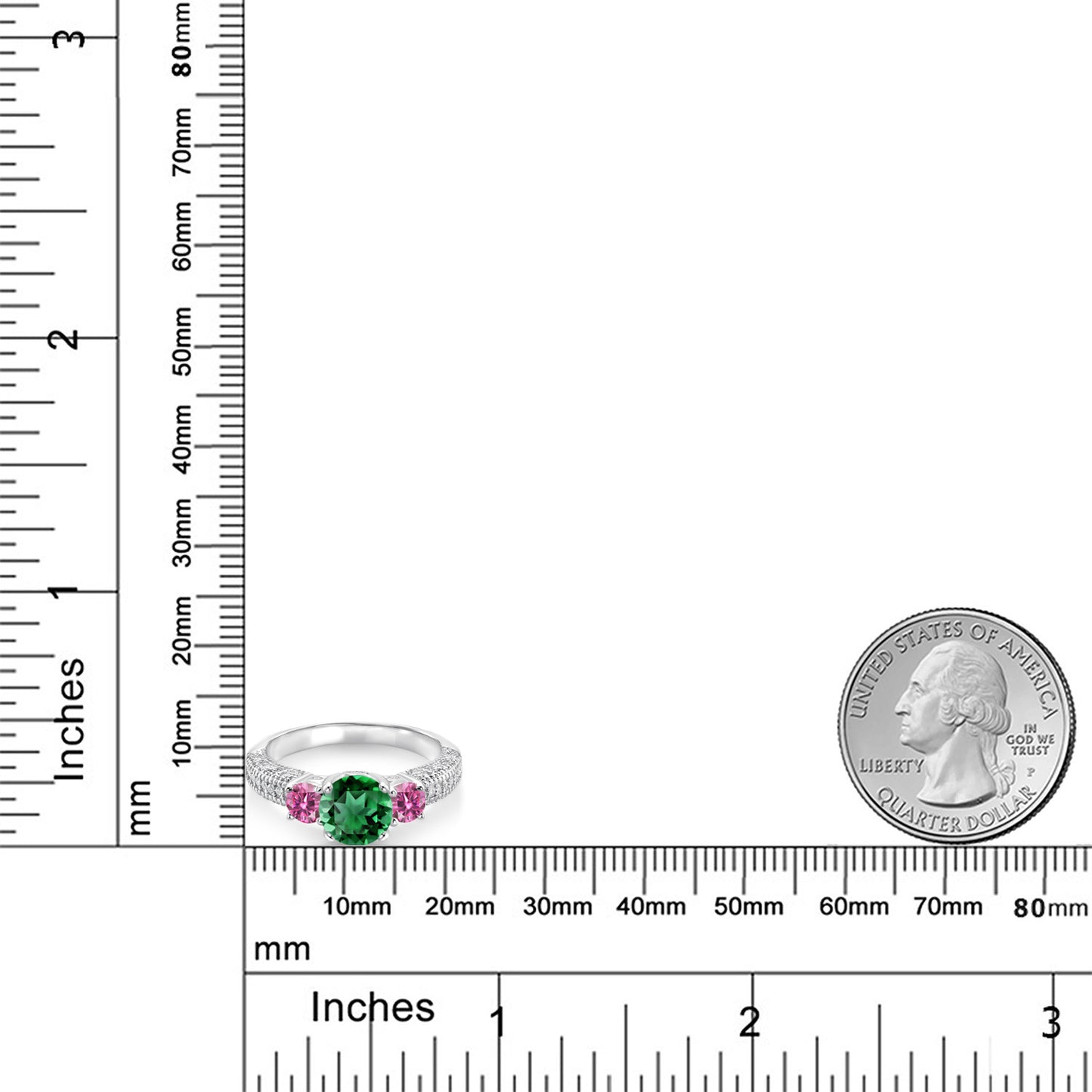 1.76カラット  ナノエメラルド リング 指輪  ピンク モアサナイト シルバー925  5月 誕生石