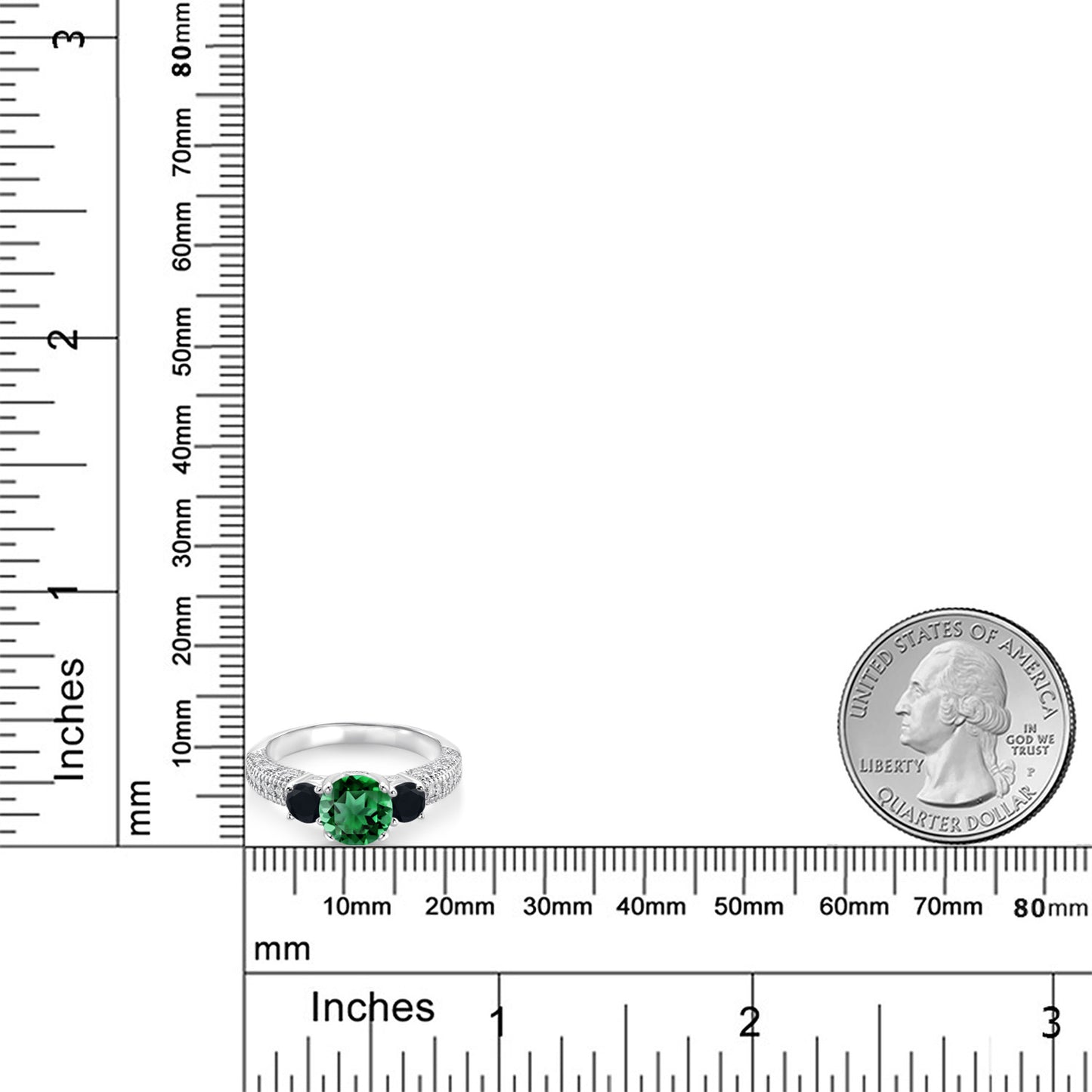 1.74カラット  ナノエメラルド リング 指輪  天然 オニキス シルバー925  5月 誕生石