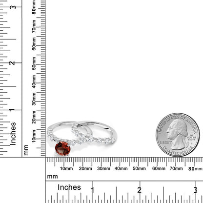 2.86カラット 天然 ガーネット スタックリング 天然 トパーズ シルバー925 1月 誕生石