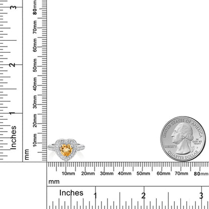 1.27カラット 天然 シトリン リング 指輪 モアサナイト シルバー925 11月 誕生石