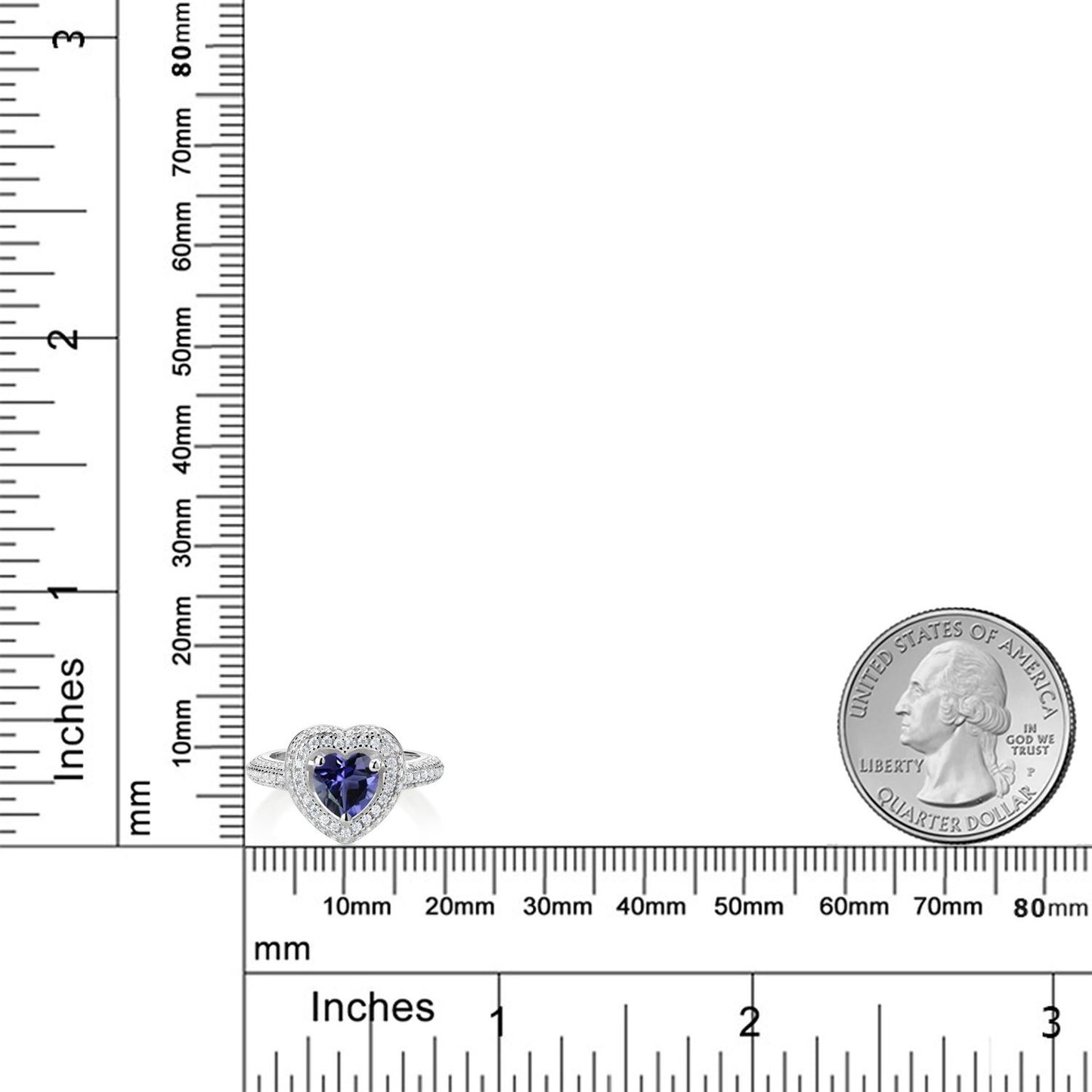 1.2カラット  天然 アイオライト リング 指輪  モアサナイト シルバー925  3月 誕生石