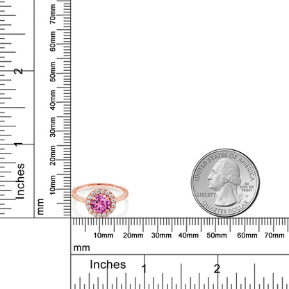 1.79カラット シンセティック ピンクサファイア リング 指輪 モアサナイト シルバー925 18金 ピンクゴールド 加工 9月 誕生石