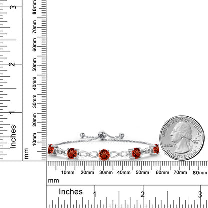 5.06カラット 天然 ガーネット ブレスレット ロジウム プレーティング 1月 誕生石
