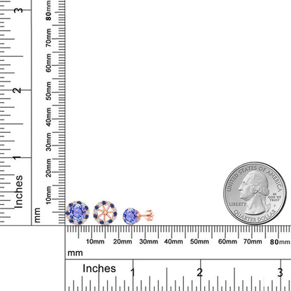 1.8カラット 天然石 タンザナイト ピアス シルバー925 18金 ピンクゴールド 加工 12月 誕生石