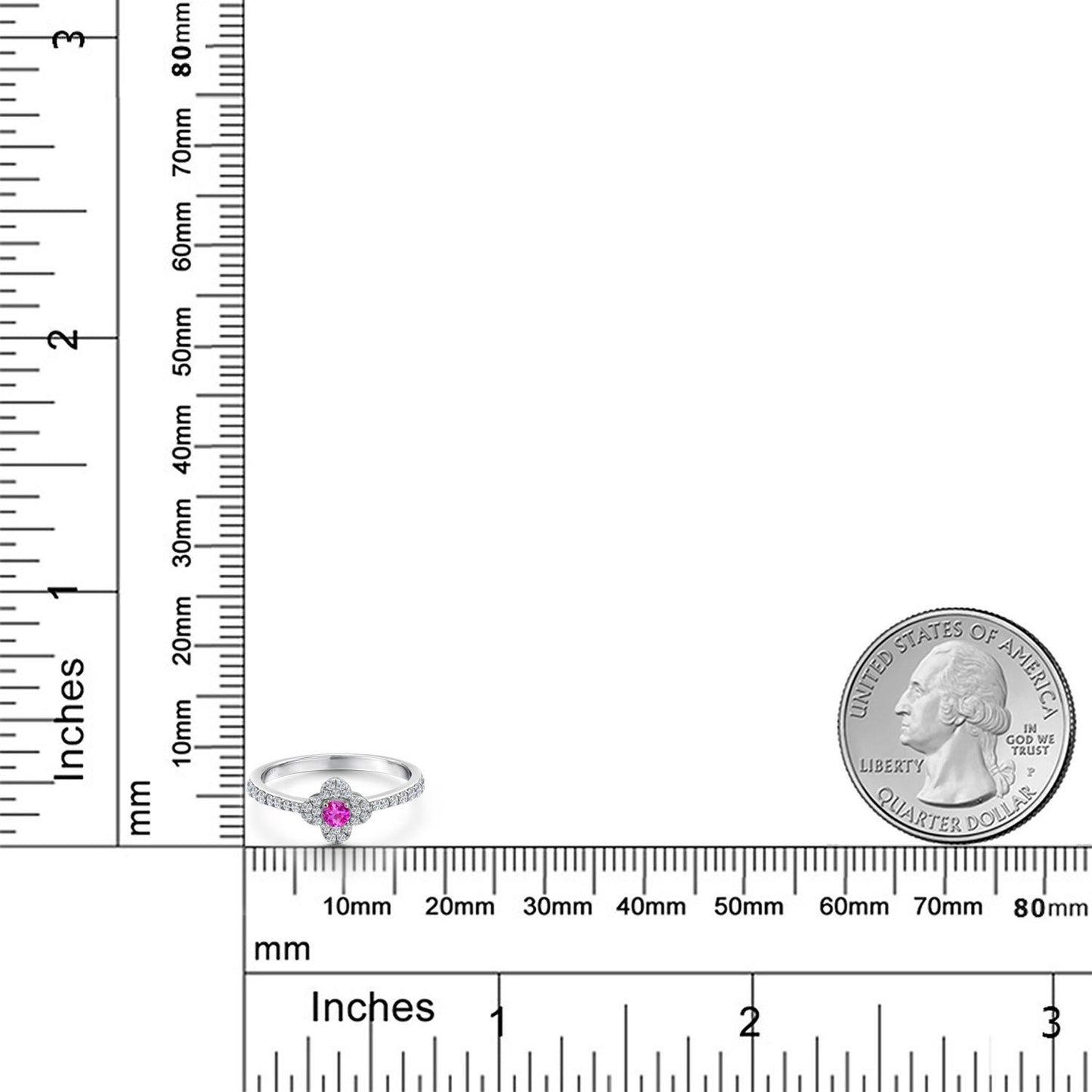 0.25カラット  ピンクサファイア リング 指輪  ラボグロウンダイヤモンド 10金 ホワイトゴールド K10  9月 誕生石