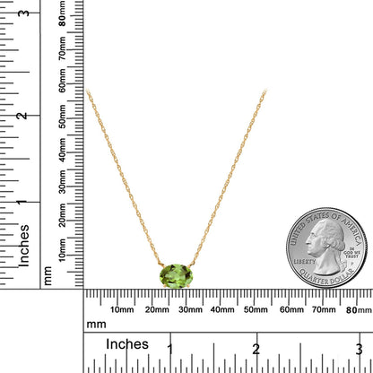 2.1カラット 天然石 ペリドット ネックレス 14金 イエローゴールド K14 8月 誕生石