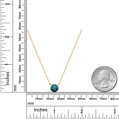 1.1カラット 天然 ブルーダイヤモンド ネックレス 14金 イエローゴールド K14