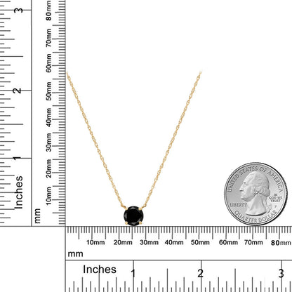 1.1カラット 天然 ブラックダイヤモンド ネックレス 14金 イエローゴールド K14
