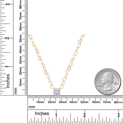 1カラット モアサナイト ネックレス Charles & Colvard 14金 イエローゴールド K14