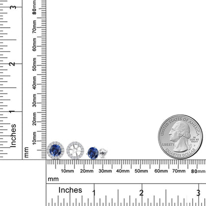2.48カラット シンセティック サファイア ピアス ラボグロウンダイヤモンド 14金 ホワイトゴールド K14 9月 誕生石