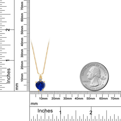 2.37カラット  シンセティック サファイア ネックレス  天然 ダイヤモンド 14金 イエローゴールド K14  9月 誕生石