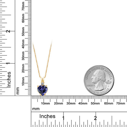 1.32カラット  天然 アイオライト ネックレス  天然 ダイヤモンド 14金 イエローゴールド K14  3月 誕生石
