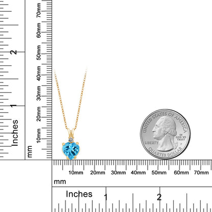 2.32カラット  天然 スイスブルートパーズ ネックレス  天然 ダイヤモンド 14金 イエローゴールド K14  11月 誕生石