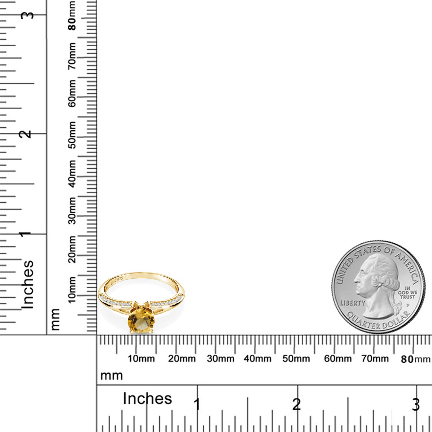 1.38カラット 天然 シトリン リング 指輪 シルバー925 18金 イエローゴールド 加工 11月 誕生石