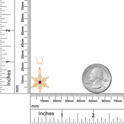 0.06カラット 天然 ルビー ネックレス 天然 ダイヤモンド シルバー925 18金 イエローゴールド 加工 7月 誕生石