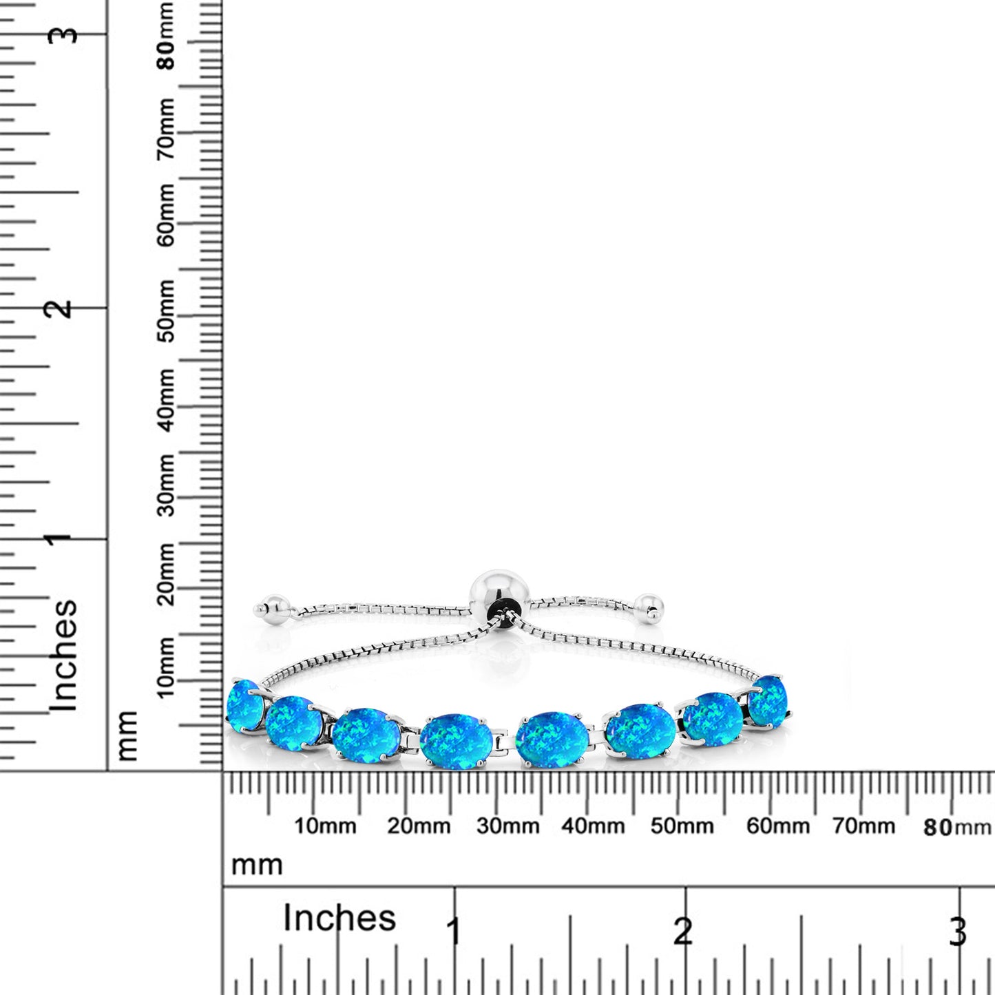 8.48カラット シミュレイテッド ブルーオパール ブレスレット シルバー925 10月 誕生石