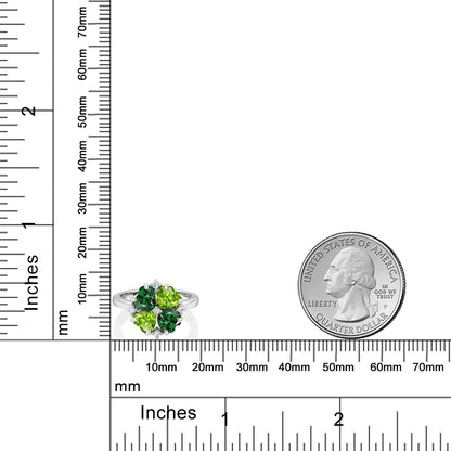 2.08カラット ナノエメラルド クローバー リング 天然石 ペリドット シルバー925 5月 誕生石
