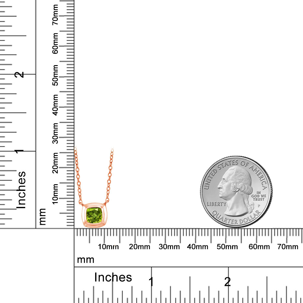 0.6カラット 天然石 ペリドット ネックレス シルバー925 18金 ピンクゴールド 加工 8月 誕生石