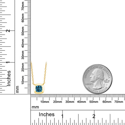 0.65カラット 天然 ロンドンブルートパーズ ネックレス シルバー925 18金 イエローゴールド 加工 11月 誕生石