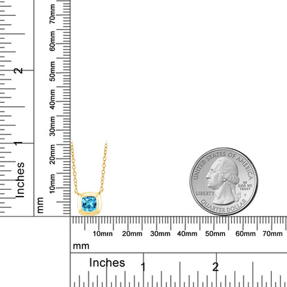 0.65カラット  天然 スイスブルートパーズ ネックレス   シルバー925 18金 イエローゴールド 加工  11月 誕生石