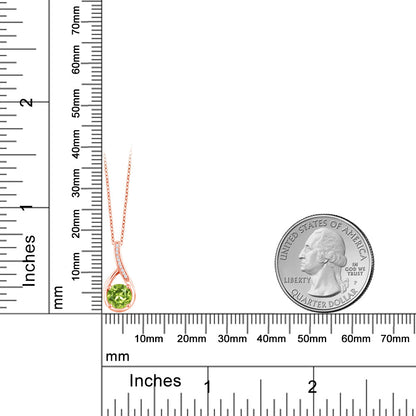 0.92カラット 天然石 ペリドット ネックレス 天然 ダイヤモンド シルバー 8月 誕生石