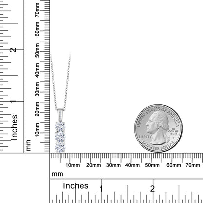 1.54カラット モアサナイト トリロジー ネックレス Charles & Colvard 天然 ダイヤモンド シルバー925