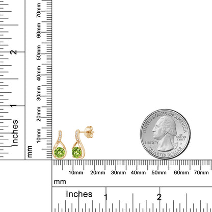 1.07カラット 天然石 ペリドット ピアス 天然 ダイヤモンド シルバー925 18金 イエローゴールド 加工 8月 誕生石