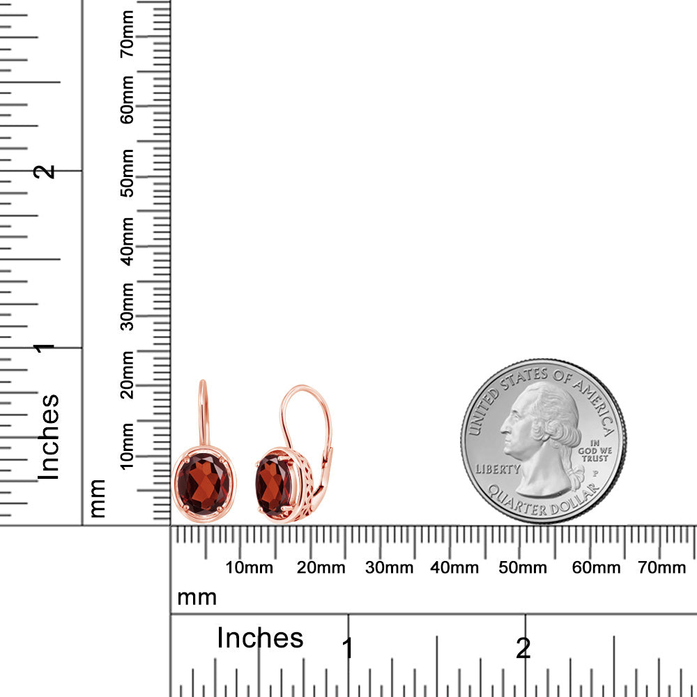 3.6カラット 天然 ガーネット ピアス シルバー925 18金 ピンクゴールド 加工 1月 誕生石