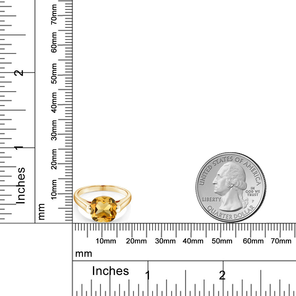 3.22カラット 天然 シトリン リング 指輪 シルバー925 18金 イエローゴールド 加工 11月 誕生石