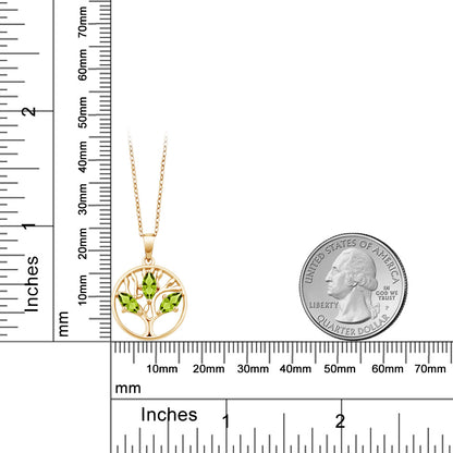 0.75カラット 天然石 ペリドット ネックレス シルバー925 18金 イエローゴールド 加工 8月 誕生石