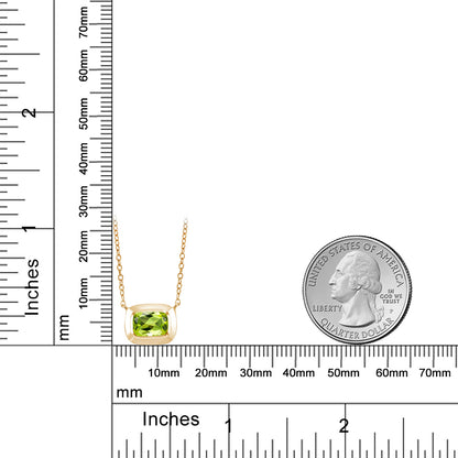 1.45カラット 天然石 ペリドット ネックレス シルバー925 18金 イエローゴールド 加工 8月 誕生石