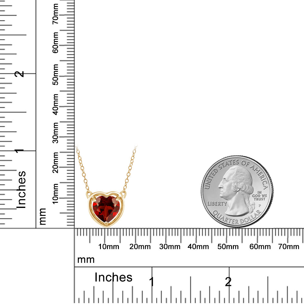 2.75カラット 天然 ガーネット ネックレス シルバー925 18金 イエローゴールド 加工 1月 誕生石