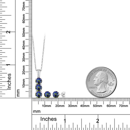 2.54カラット  天然石 ミスティックトパーズ  ネックレス ピアス セット  天然 ダイヤモンド シルバー925  11月 誕生石