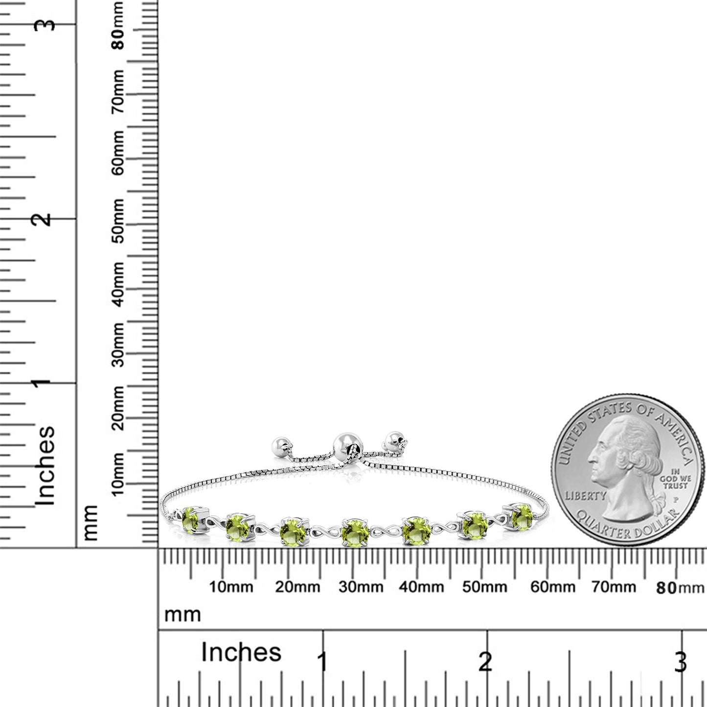3.15カラット 天然石 ペリドット ブレスレット シルバー925 8月 誕生石