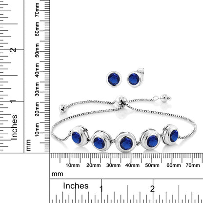 5.25カラット シンセティック サファイア ブレスレット シルバー925 9月 誕生石