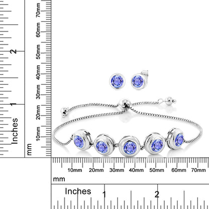 6.3カラット 天然石 タンザナイト ブレスレット シルバー925 12月 誕生石