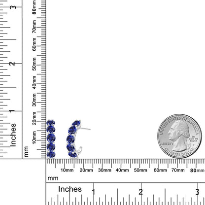 2.5カラット  シンセティック サファイア フープピアス   シルバー925  9月 誕生石