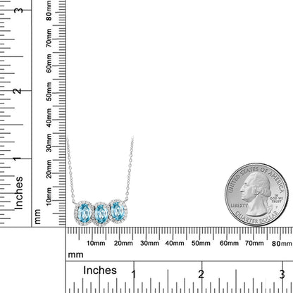 4.05カラット  天然石 ブルージルコン ネックレス   シルバー925