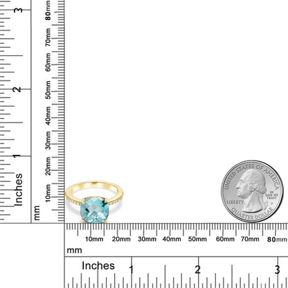5.27カラット  天然 スカイブルートパーズ リング 指輪   シルバー925 18金 イエローゴールド 加工  11月 誕生石