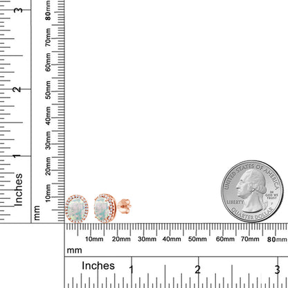 2.48カラット シミュレイテッド ホワイトオパール ピアス シルバー925 18金 ピンクゴールド 加工 10月 誕生石