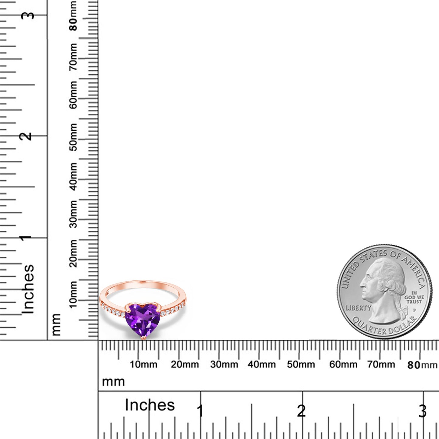 1.74カラット  天然 アメジスト リング 指輪   シルバー925 18金 ピンクゴールド 加工  2月 誕生石