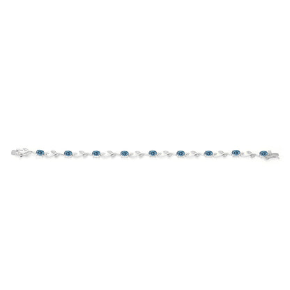 4.18カラット  ブルー モアサナイト ブレスレット  天然 ダイヤモンド シルバー925