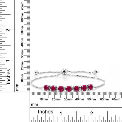 2.8カラット  シンセティック ルビー ブレスレット   シルバー925  7月 誕生石