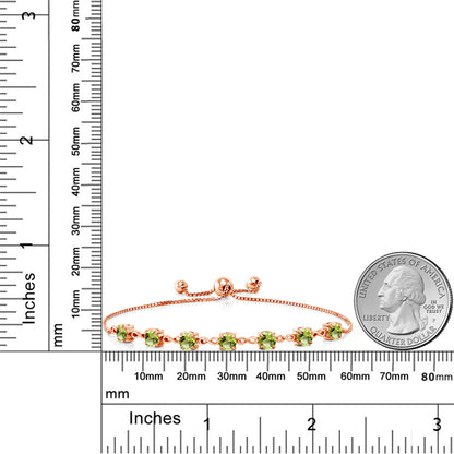 3.15カラット 天然石 ペリドット ブレスレット シルバー925 18金 ピンクゴールド 加工 8月 誕生石