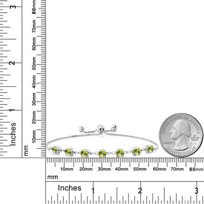3.15カラット 天然石 ペリドット ブレスレット シルバー925 8月 誕生石