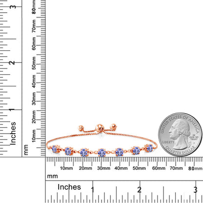 2.66カラット  天然石 タンザナイト ブレスレット   シルバー925 18金 ピンクゴールド 加工  12月 誕生石