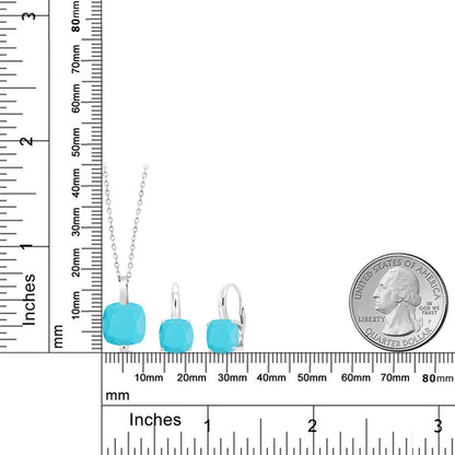 7カラット 天然石 ターコイズ ネックレス ピアス セット シルバー925 12月 誕生石