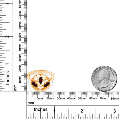 0.78カラット 天然 ガーネット リング 指輪 シルバー925 18金 イエローゴールド 加工 1月 誕生石